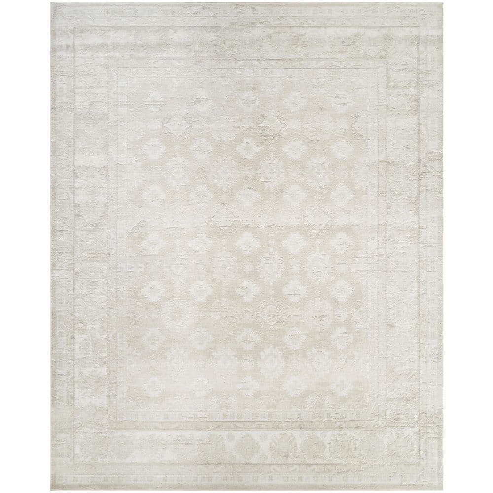Nourison Dekor Ivory Beige 8 ft. x 10 ft. Medallion Traditional Area Rug 152225