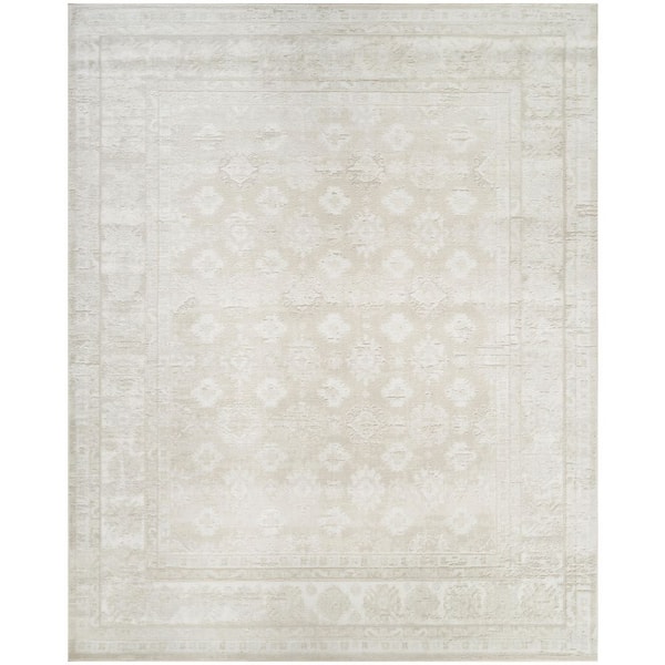 Dekor Ivory Beige 8 ft. x 10 ft. Medallion Traditional Area Rug