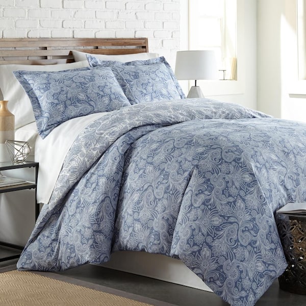 Southshore Fine Linens Perfect Paisley 2-Piece Blue Microfiber Twin/Twin XL Duvet Cover Set