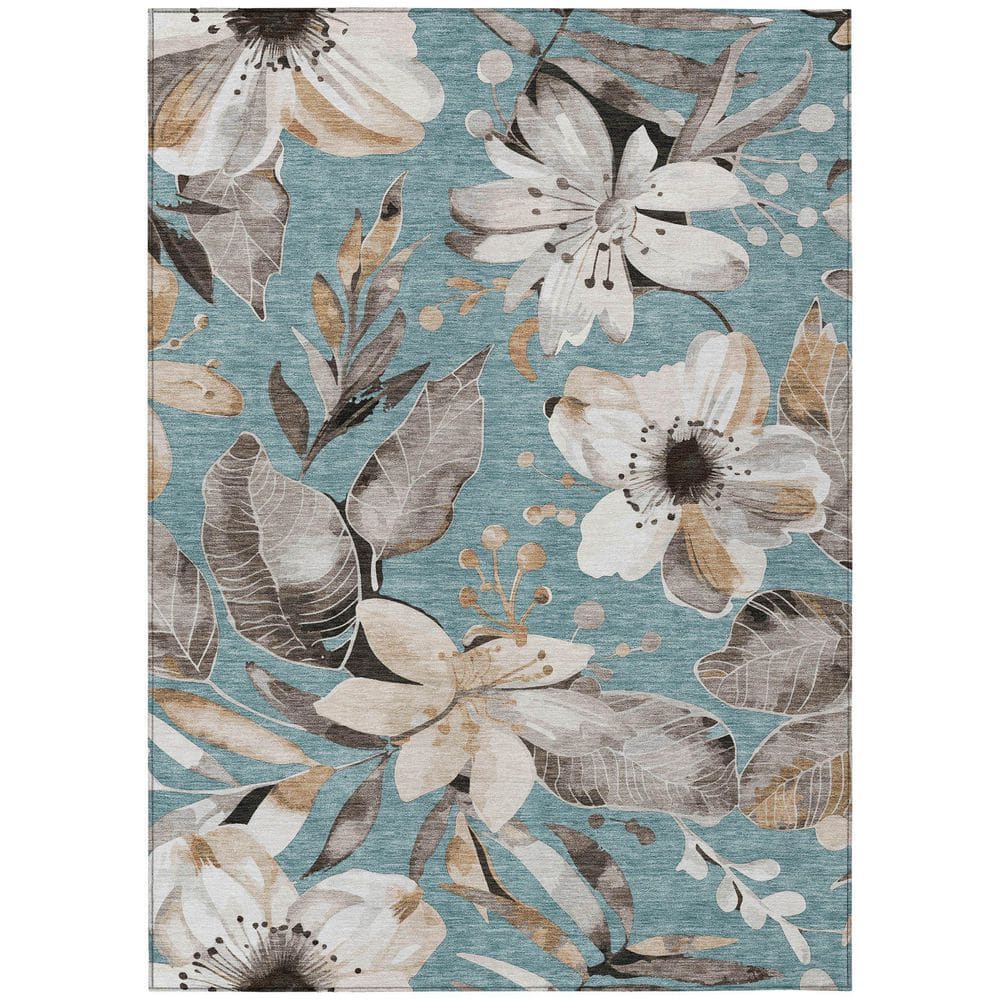 Chantille Machine Washable Indoor/Outdoor Abstract ACN2260 Teal 3 ft. x 5 ft. Area Rug price history on PriceWatchPro