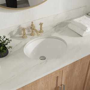 Liberty 17.32 in. Oval Undermount Vitreous China Bathroom Sink in White with Overflow Drain