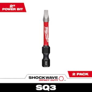 SHOCKWAVE Impact Duty 2 in. Square #3 Alloy Steel Screw Driver Bit (2-Pack)