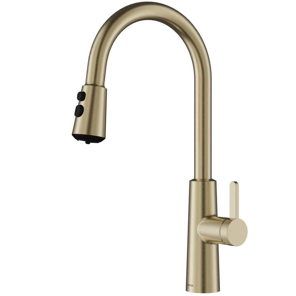 Elmsworth Single Handle Pull-Down Sprayer Kitchen Faucet in Spot-Free Champagne Bronze price history on PriceWatchPro