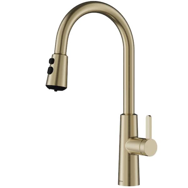 Elmsworth Single Handle Pull-Down Sprayer Kitchen Faucet in Spot-Free Champagne Bronze