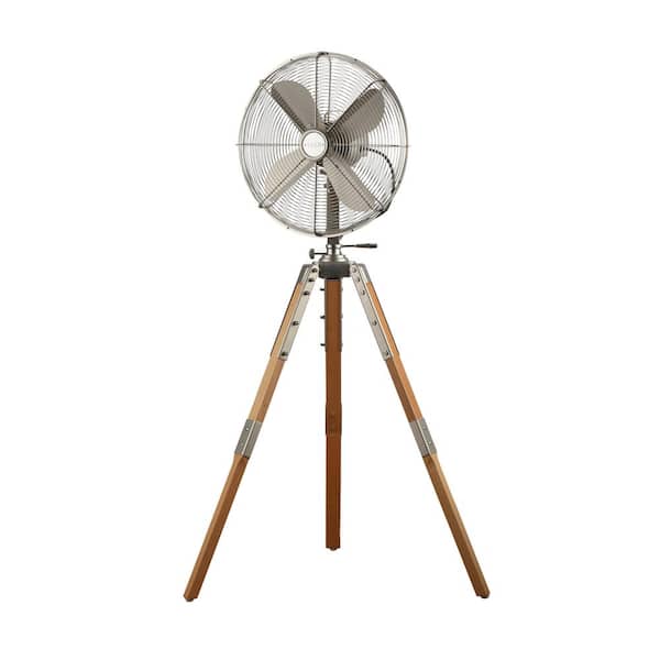 Star Tripod Adjustable-Height 16 in. Oscillating Satin Nickel Pedestal Fan
