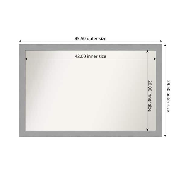 Amanti Art Brushed Nickel 45.5 in. x 29.5 in. Custom Non-Beveled Recycled Polystyrene Framed Bathroom Vanity Wall Mirror