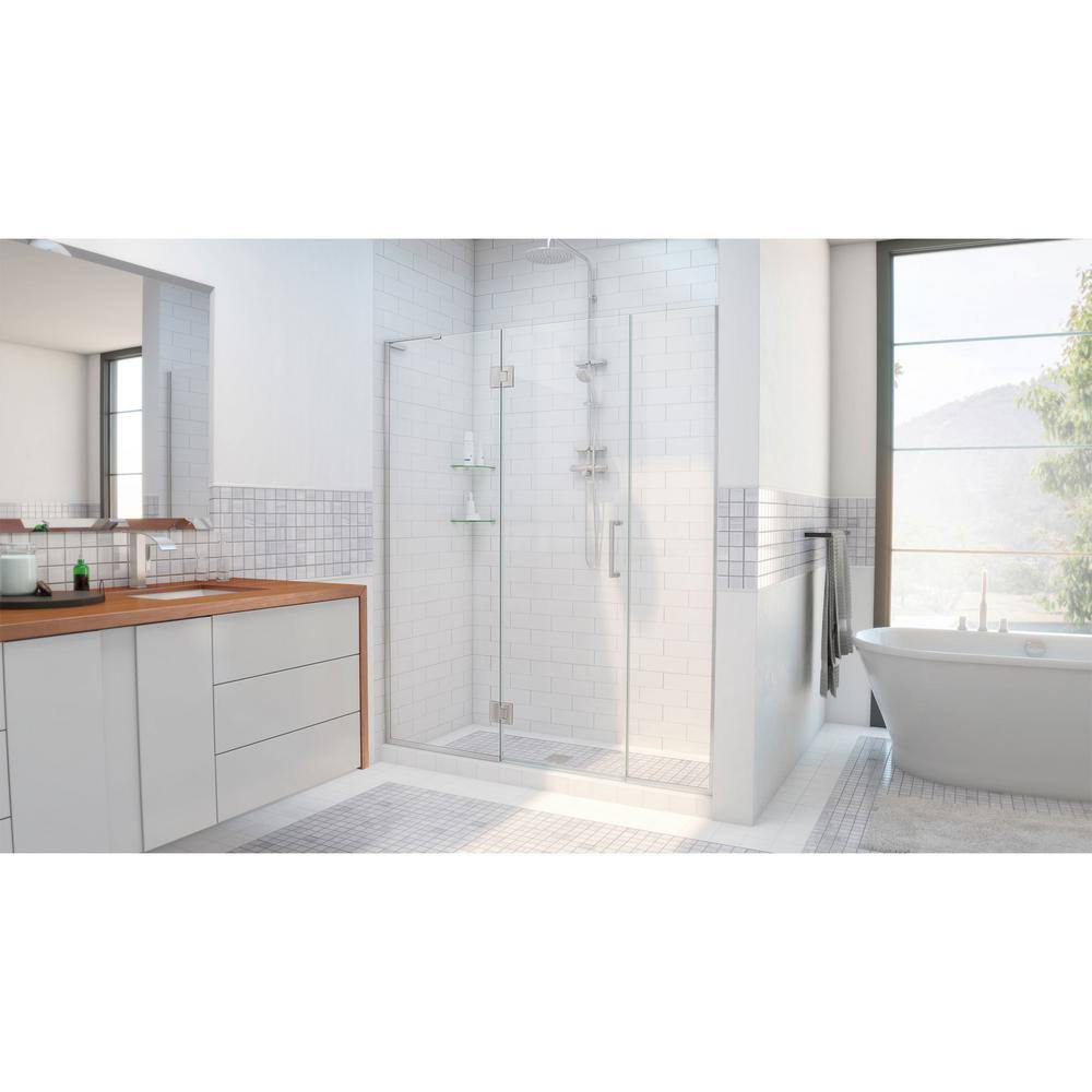 Unidoor-X 43-50 in Clear Glass Frameless Hinged Shower Door