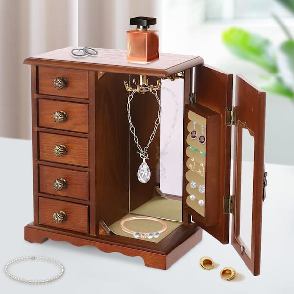 Tall brown offers jewelry box