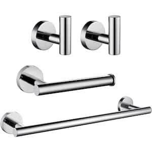 16 in. Wall Mounted, Towel Bar in Polished Chrome, 4-Piece
