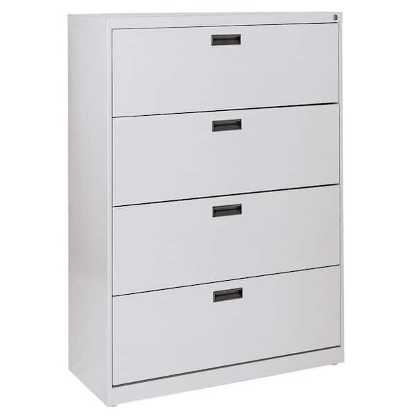 Sandusky 400 Series 50.5 in. H x 30 in. W x 18 in. D Dove Grey 4-Drawer Lateral File Cabinet