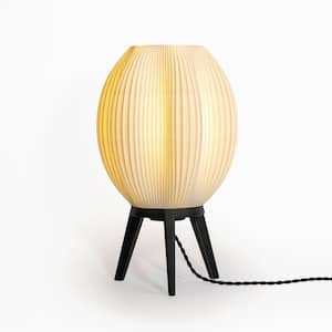 Wavy 16.5 in. White/Black Modern Contemporary Plant-Based PLA 3D Printed Dimmable LED Table Lamp