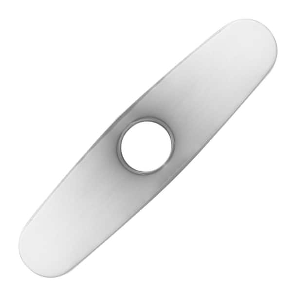 9.6 in. W x 2.3 in. D x 0.39 in. H Stainless Steel Deck Plate in Brushed Nickel