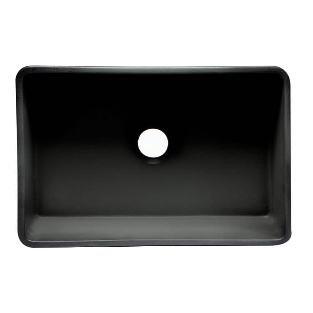 30'' Concrete Gray Fireclay Farmhouse Kitchen Sink