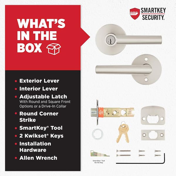 Kwikset Milan Satin Nickel Round Rose Storeroom Keyed Entry Door