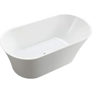 Antony 63 in. Acrylic Flatbottom Freestanding Bathtub in White