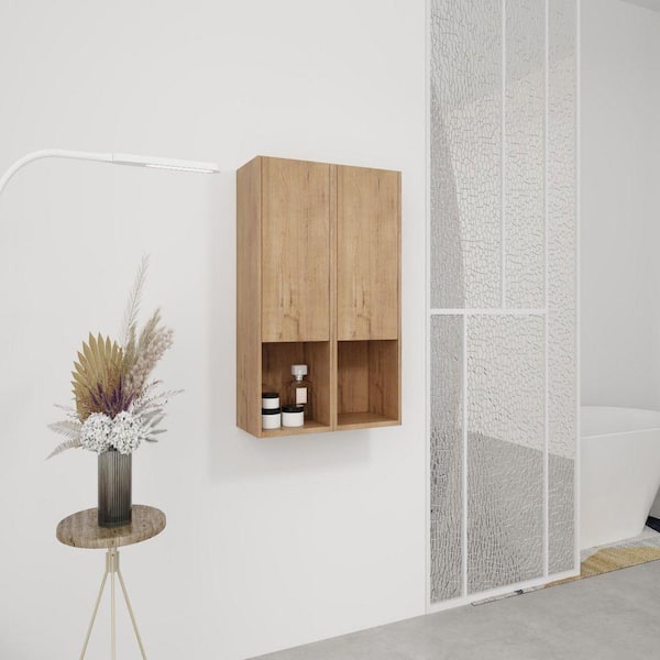 Yunus 24 in. W x 9.81 in. D x 29.5 in. H Bathroom Storage Wall Cabinet in Imitative Oak