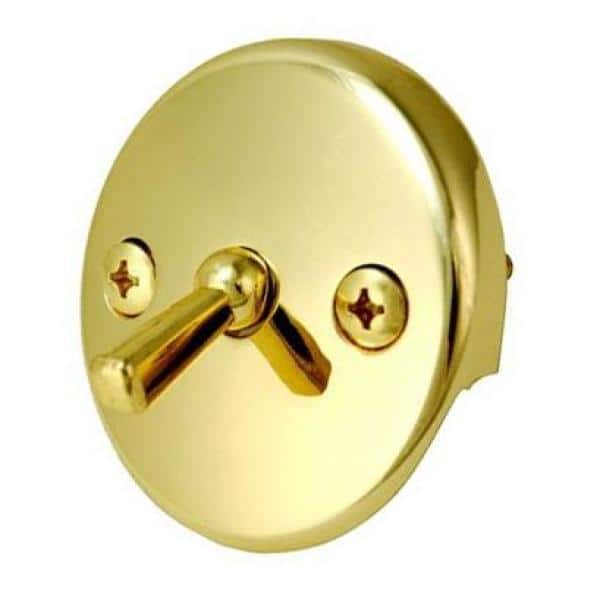 Polished Brass L-Shaped Trip Lever Overflow Face Plate