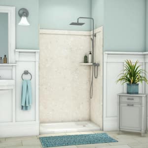 Elegance 36 in. x 48 in. x 80 in. 9-Piece Easy Up Adhesive Alcove Shower Wall Surround in Calabria