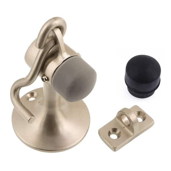 idh by St. Simons Satin Nickel Solid Brass Cannon Floor Door Stop with Hook and Holder