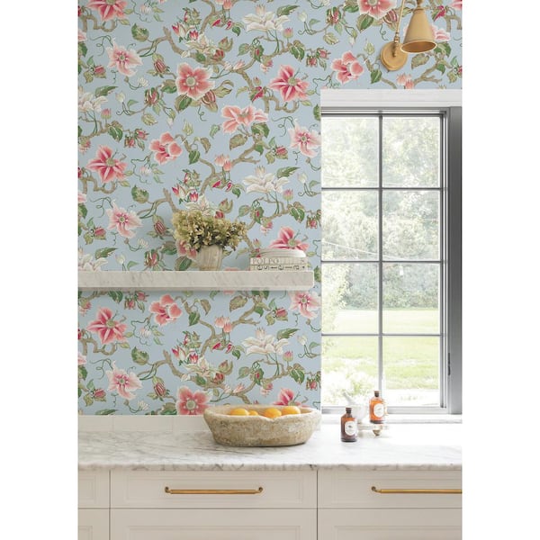 Marguerite Vine Blue Wallpaper