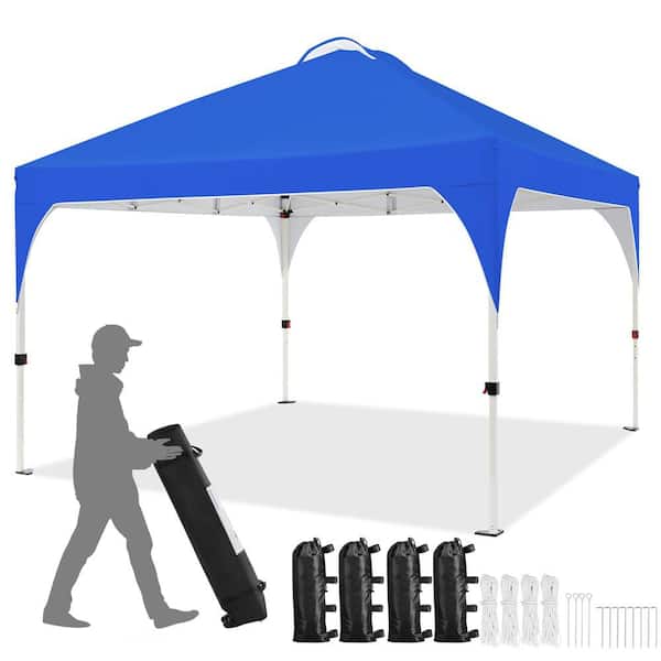 12 ft. x 12 ft. Pop Up Canopy Portable UPF 50 plus Water Resistant Adjustable Tent with Roller Bag Sandbags Guy Lines