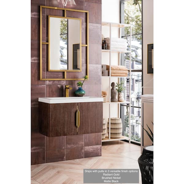 James Martin Vanities Columbia 31.5 in. W x 15.4 in. D x 16.9 in. H Bath  Vanity in Coffee Oak with White Glossy Top 388V31.5CFOWG - The Home Depot