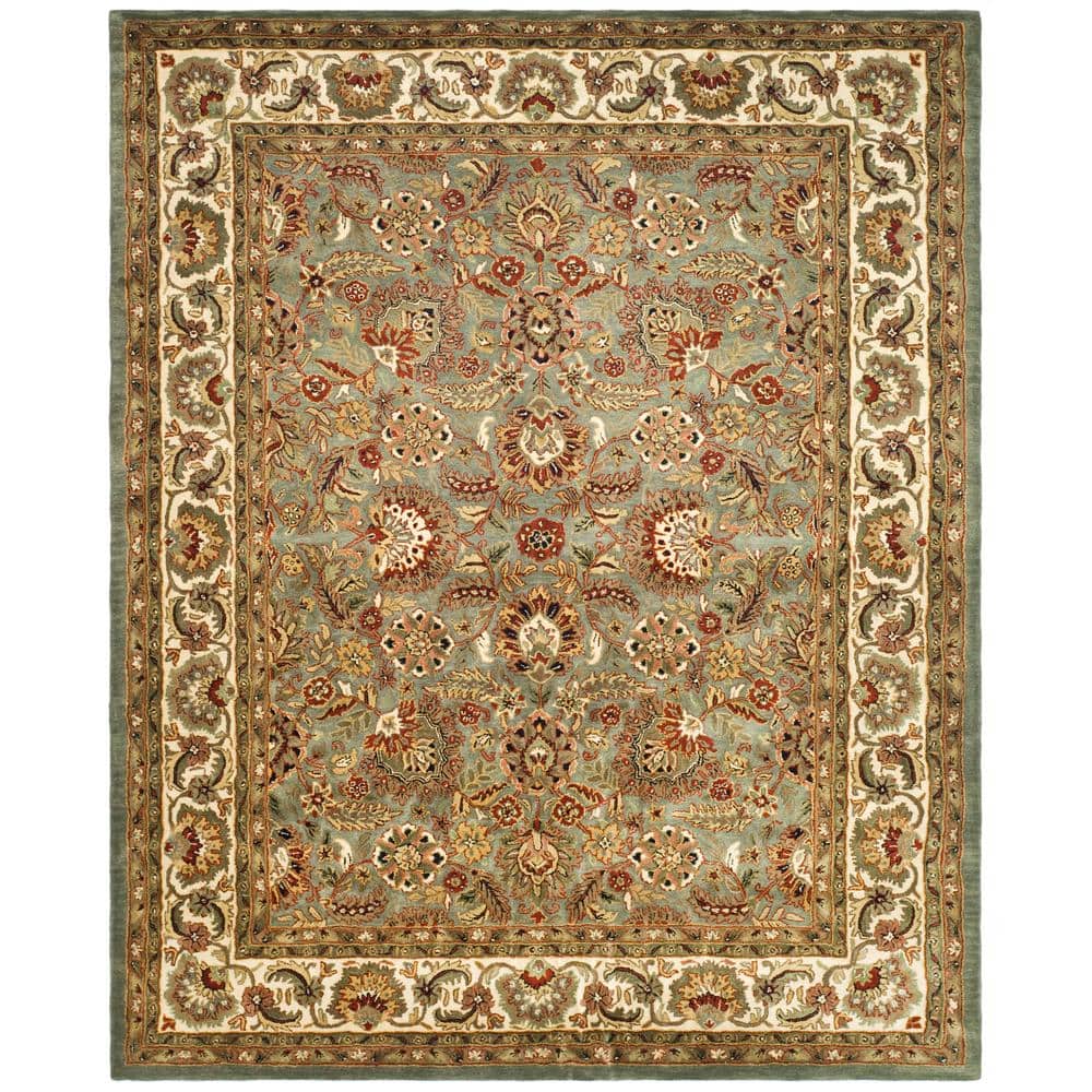 Celadon Ivory High Pile Wool Handmade Rug