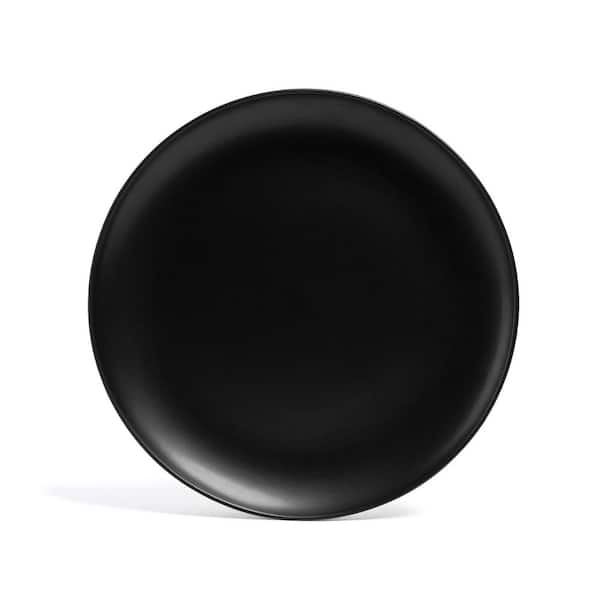 Coupe 13 in. Semi-Matte Black Hand-Finished Stoneware Round Serving Platter