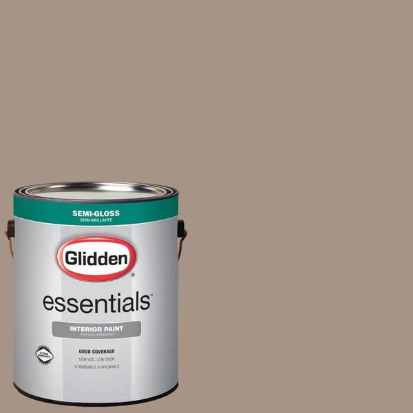 Glidden Essentials 1 gal. #HDGWN38D Brushwood Tan Semi-Gloss Interior Paint