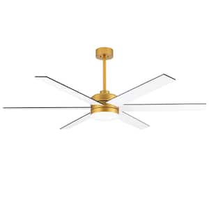 Leonidas 65 in. Integrated LED Indoor Gold Ceiling Fan with Light and Remote Control