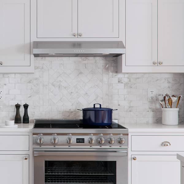 30 in. Under Cabinet Range Hood in Stainless Steel with Professional Baffle Filters, LED lights, Push Button Control