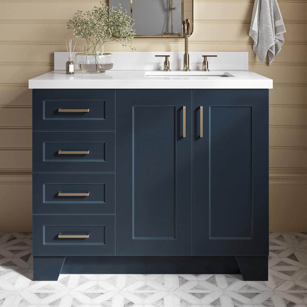 Midnight Blue 42'' Freestanding Wood Bathroom Vanity Base
