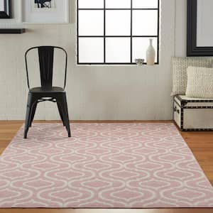 Jubilant Pink 6 ft. x 9 ft. Moroccan Farmhouse Area Rug