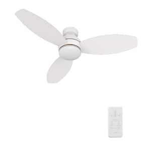 Bretton II 48 in. Integrated LED Indoor/Outdoor White Smart Ceiling Fan with Light&Remote, Works with Alexa/Google Home