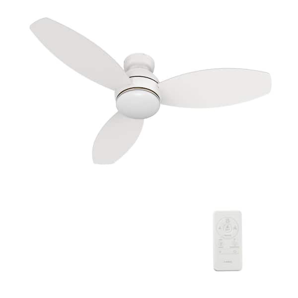 CARRO Bretton II 48 in. Integrated LED Indoor/Outdoor White Smart Ceiling Fan with Light&Remote, Works with Alexa/Google Home