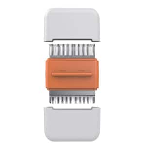 Zipocket 2-in-1 Underake and Stainless Steel Travel Grooming Pet Comb in Orange