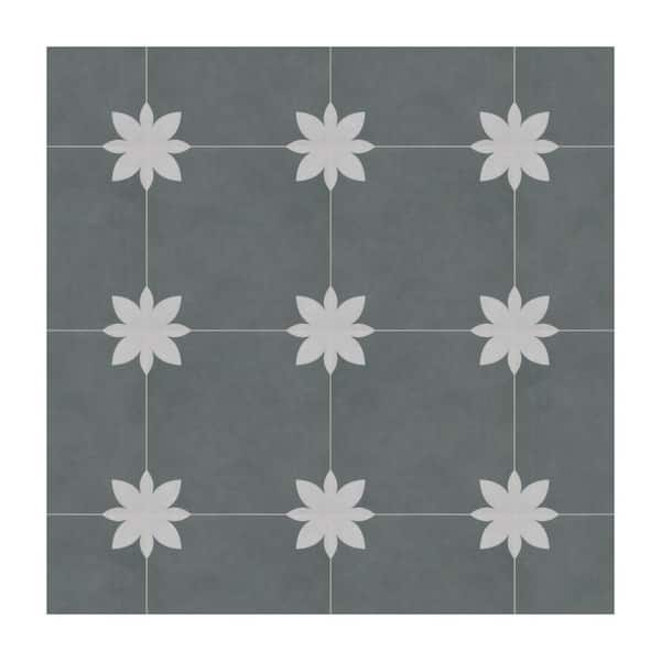 Flower Gray 9 in. x 9 in. x 0.16 in. Vinyl Peel and Stick Backsplash Stone Composite Floor and Wall Tile (0.57 sq. ft.)