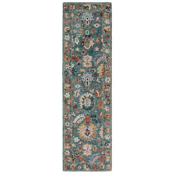 Blossom 2 ft. x 7 ft. Blue/Rust Persian BLM472M Runner Rug