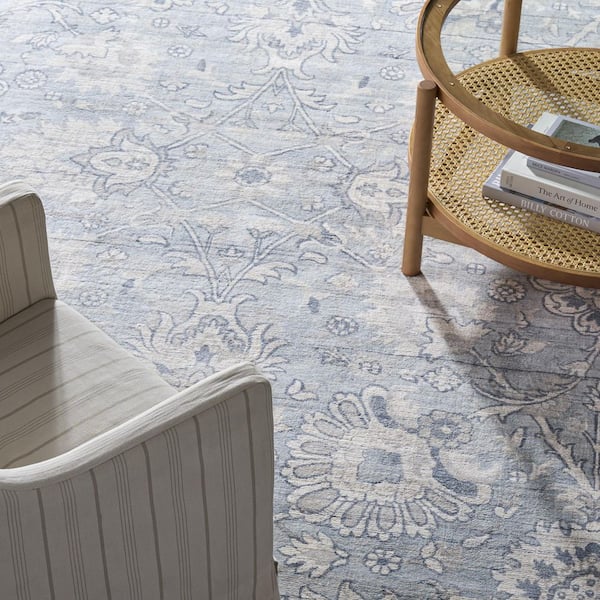 Mirage 6 ft. x 9 ft. Light Blue/Ivory Persian Area Rug