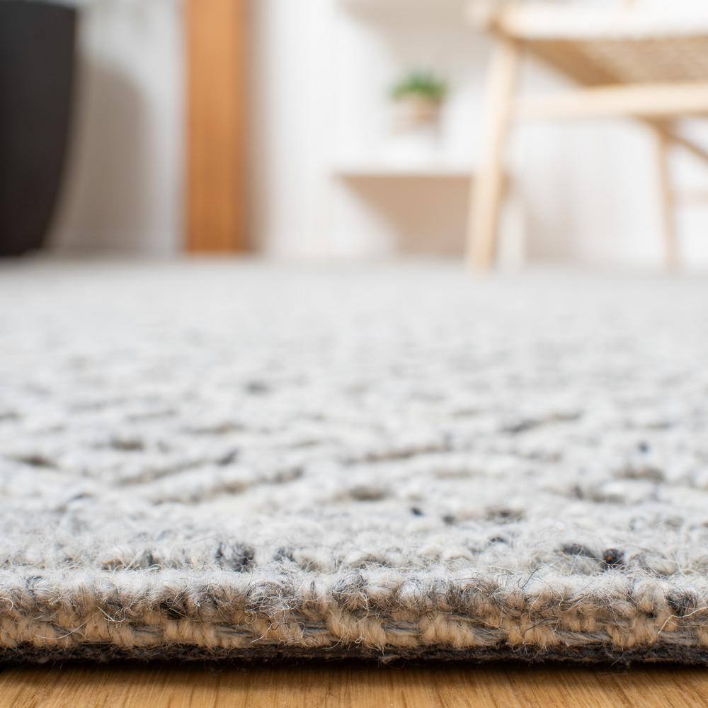 Gray Hand-Tufted Wool 8' x 10' Geometric Area Rug