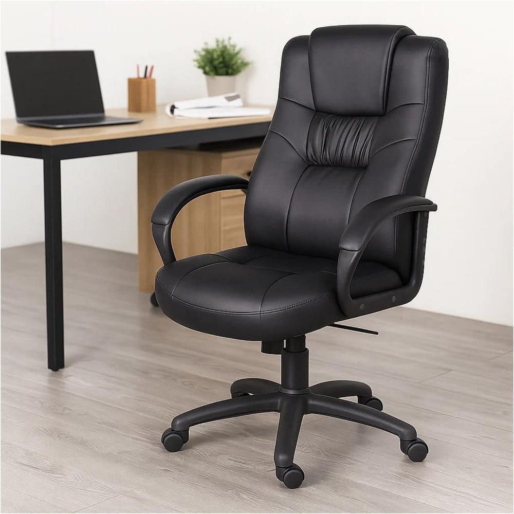 Benjara Mala Faux Leather Lumbar Support Office Executive Chair in