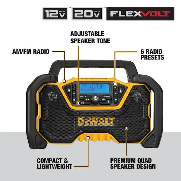 DEWALT 20V MAX Compact Cordless Bluetooth Radio (Tool Only DEWALT 20V MAX Compact Cordless Bluetooth Radio (Tool Only