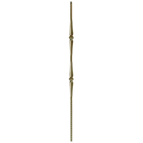 WM Coffman 44 in. x 9/16 in. Antique Bronze Gothic Spoons with Double Knuckle Hollow Iron Baluster