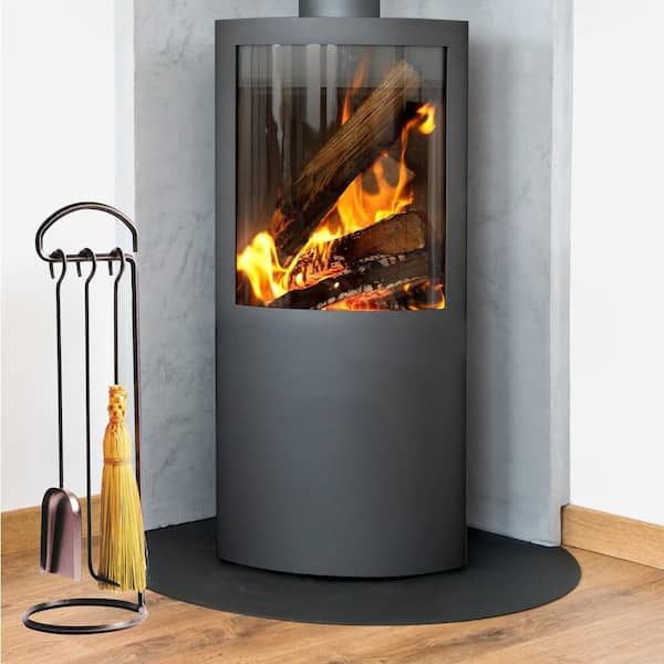 Handcrafted 3-Piece Fireplace Tool Set Hammered Steel