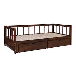 Conyers Brown Espresso Double Twin Daybed with Storage