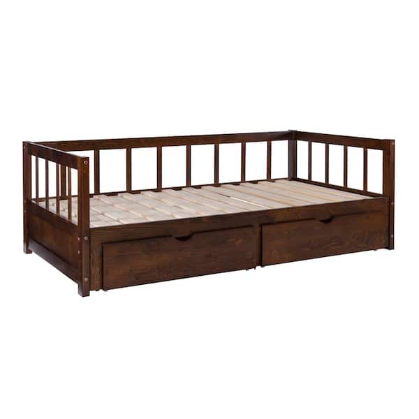 Powell Company Conyers Brown Espresso Double Twin Daybed with Storage