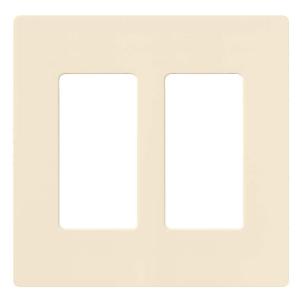 Lutron Claro 2 Gang Wall Plate for Decorator/Rocker Switches, Gloss