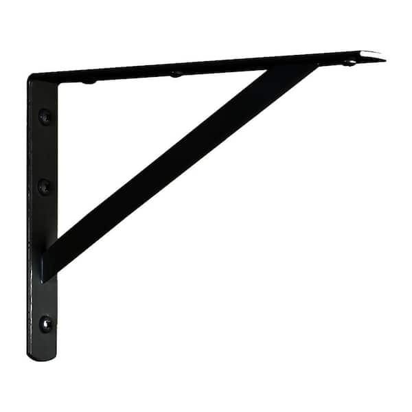 18 in. x16 in. Black Steel Heavy Duty Shelf Bracktet
