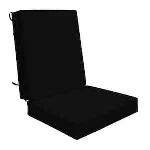 Outdoor Highback Dining Chair Cushion Sunbrella Canvas Black