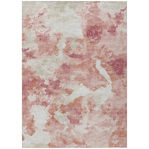 Accord Pink 3 ft. x 5 ft. Abstract Indoor/Outdoor Washable Area Rug